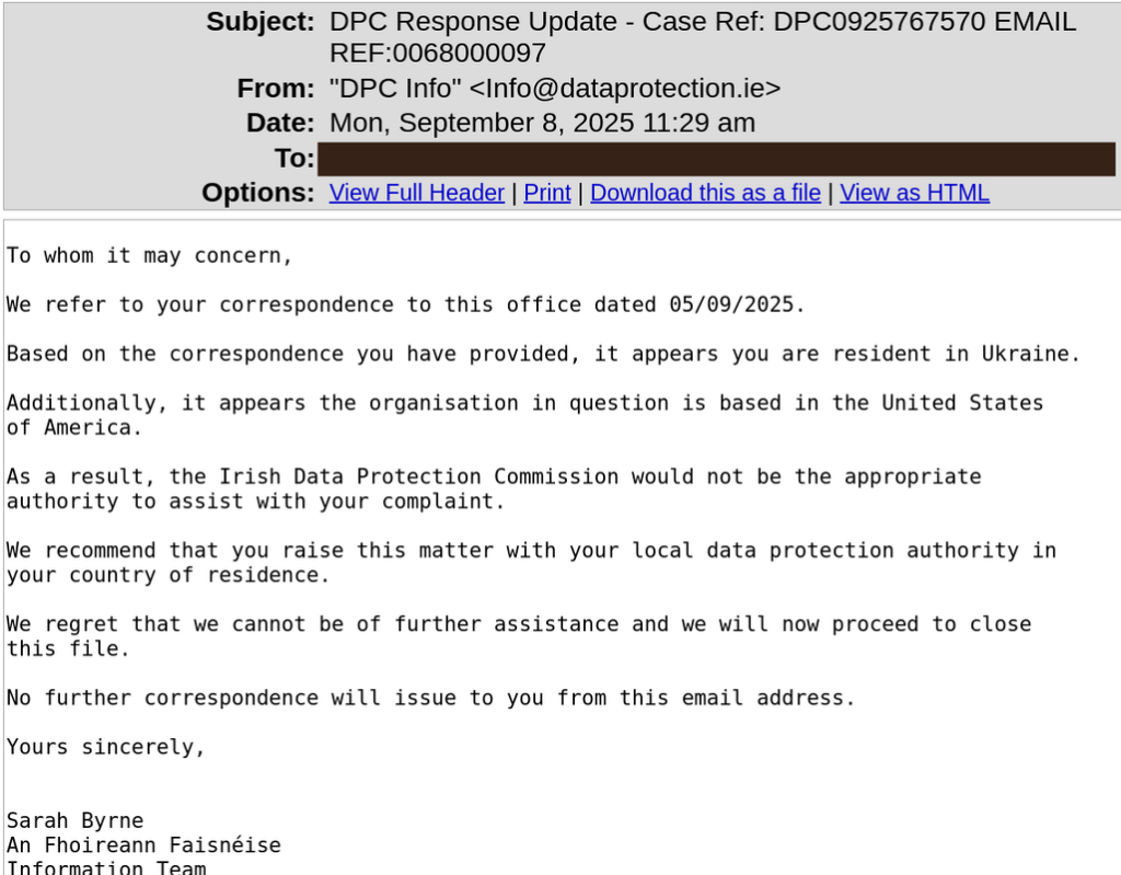 Screenshot-4: DPC Rejection