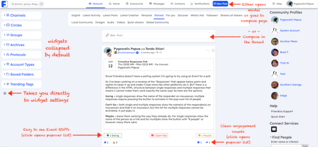 Redesgn of the main Network feeds, with various features highlighted.
