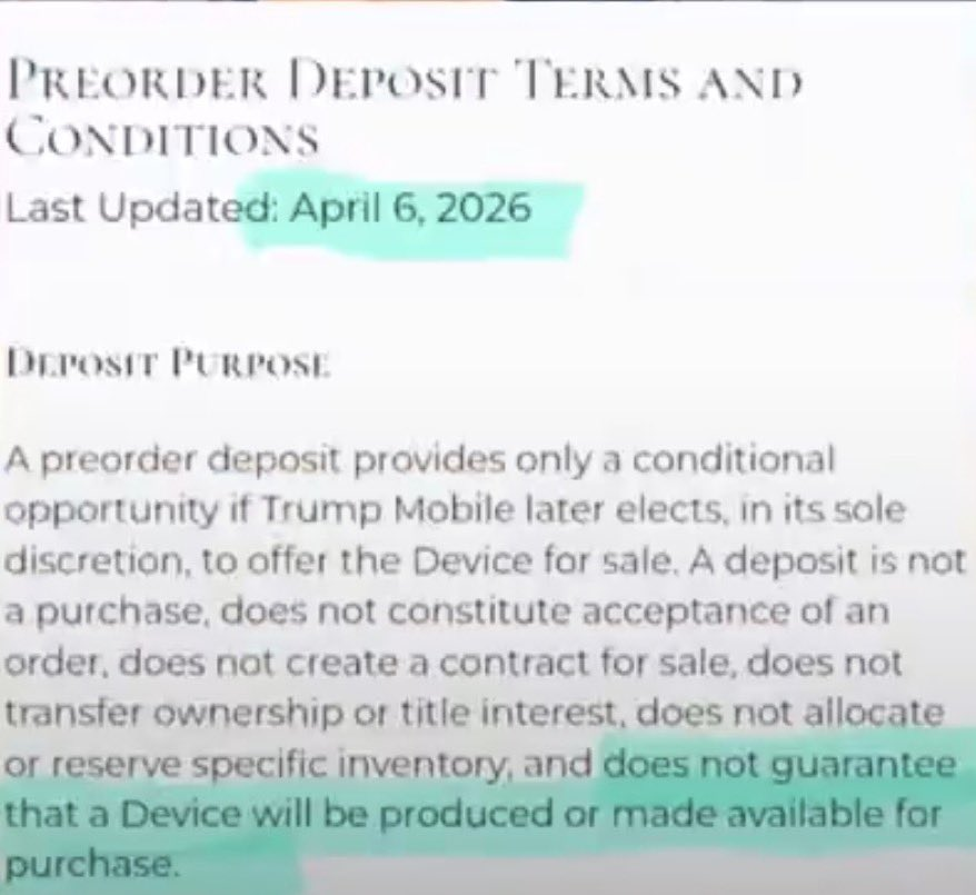 screenshot of change in terms