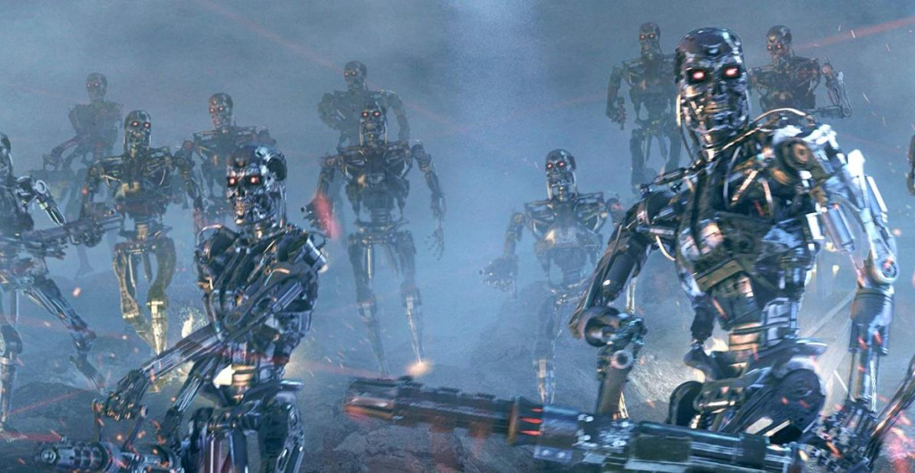 A bunch of terminator robots