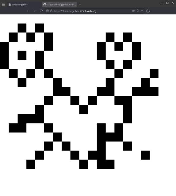 The canvas with pixels added and removed.