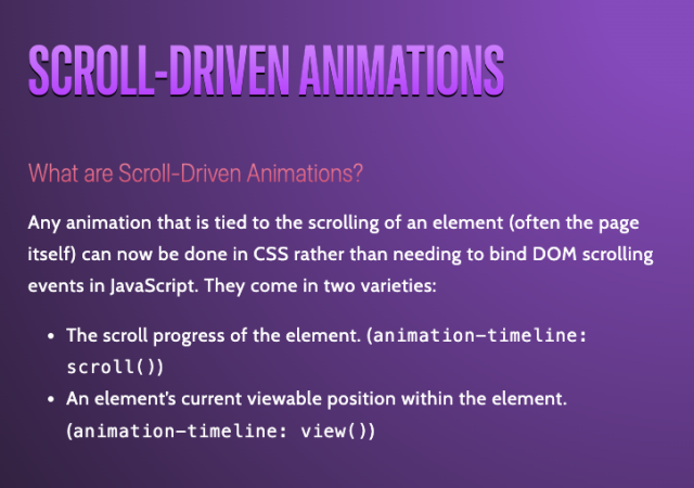 scroll driven animation explanation