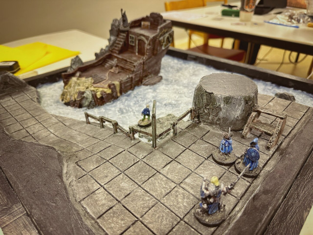 A table-top RPG physical adventure board where the players can move "minis" around.