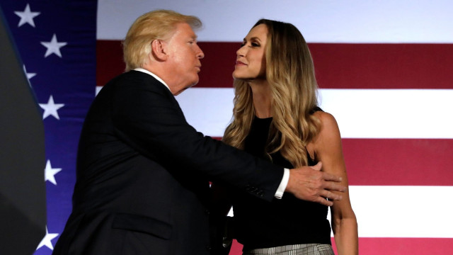 Donald Trump kisses RNC Chair and Daughter-in-law Lara Trump