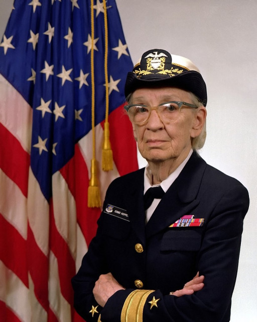 Commodore Grace M. Hopper, USN (covered).
James S. Davis - This image was released by the United States Navy with the ID DN-SC-84-05971