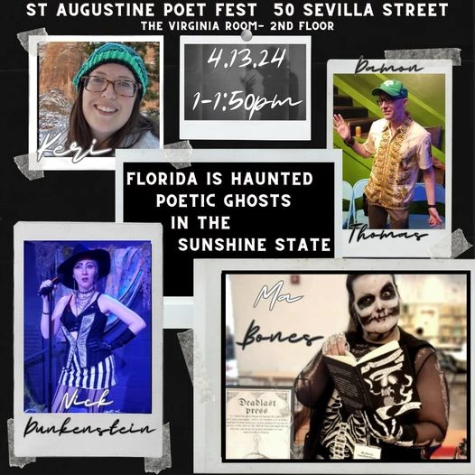People plan to read Ghost Poetry at the St. Augustine PoetFest 4/13 1p EDT