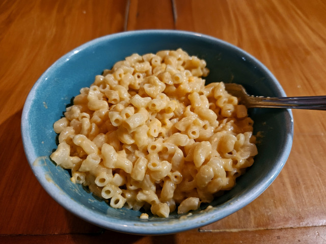 said macaroni and cheese in a bowl.