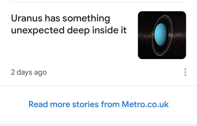 Headline. Uranus has something unexpected deep inside it.