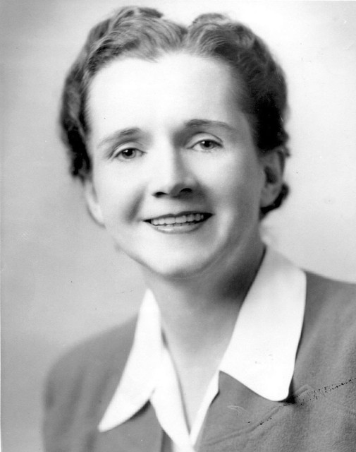 Carson in 1943. Rachel Carson, author of Silent Spring. Official photo as FWS employee. c. 1940.

U.S. Fish and Wildlife Service - This image originates from the National Digital Library of the United States Fish and Wildlife Service at this page.
