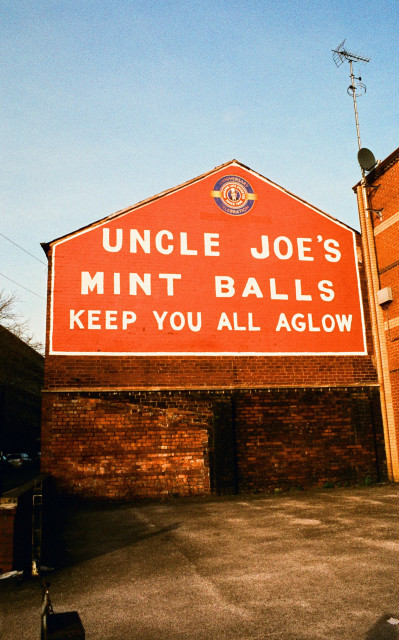 Uncle Joe's sign at W.M. Santus Toffee factory, Wigan