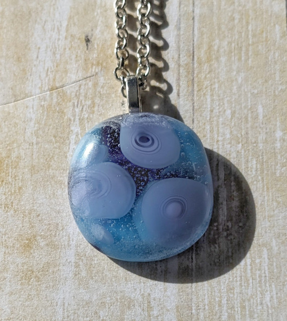 periwinkle layered bubble pendant 