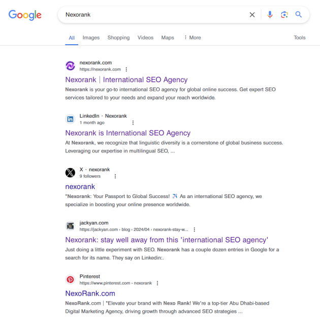 My post warning people about Nexorank is now in fourth in Google, for a search of that company's name.