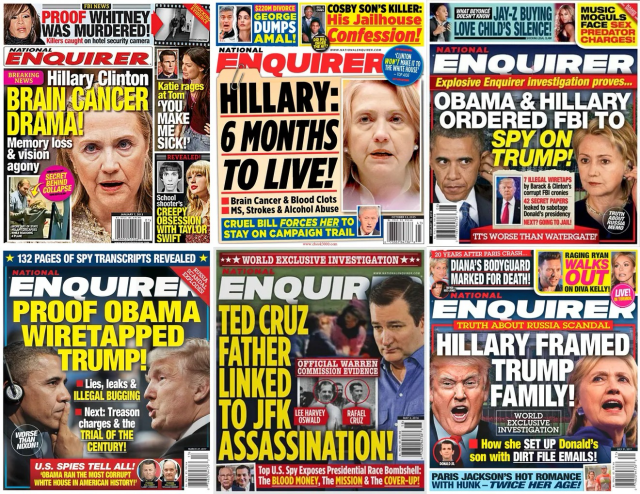 Mix of Obama, Hillary, Cruz covers