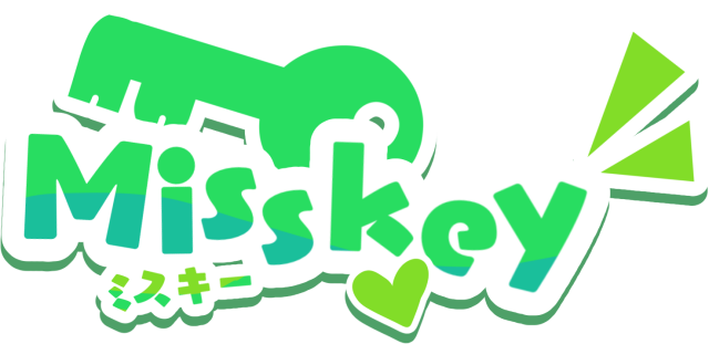 vtuber style logo for misskey. its in shades of green and features a green key in the background