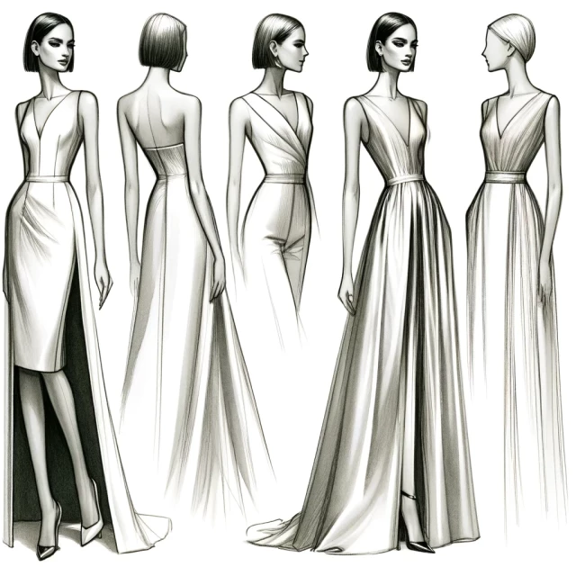 Modern elegant evening fashions
Fashion sketch
Machine Learning Art AI Art