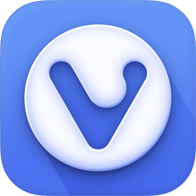 An image of the Vivaldi web browser icon in blue to represent the Vivaldi community!