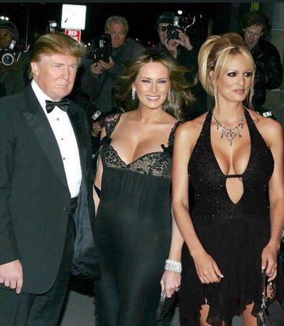 "As the scandal heated up after Stormy Daniels went public about the affair in March 2018, a photograph purportedly showing Daniels, Trump, and Melania making their way through a crowd of paparazzi together started circulating online. The photo was sometimes accompanied by the claim that the three were good friends. 

However, the picture had been digitally manipulated to insert Daniels in place of Trump's daughter Ivanka, who appeared in the original."