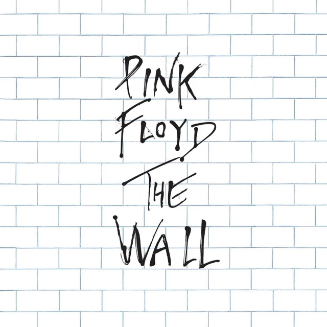 Classic album cover for Pink Floyd's The Wall.
A white brick wall, with black "painted" lettering