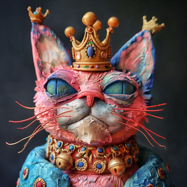 Pink Plasticine King Cat.