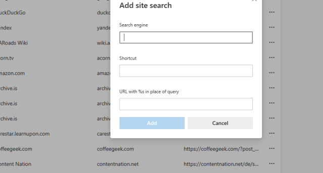 browser search adding form