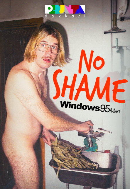 No shame doc poster, Teemu Keisteri fully nude in it, barely covering anything
