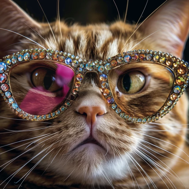 Cat wearing Cat Eye glasses! 