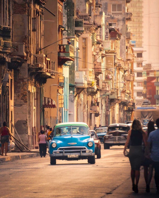 Beautiful shot of classic cars in the streets of Havana, Cuba