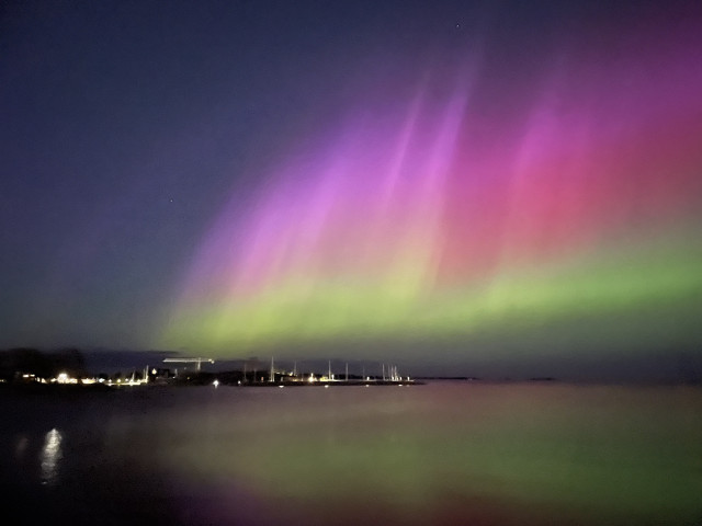 Aurora Borealis in Helsinki 2024-05-11. Photo by Harry Sintonen <sintonen@iki.fi> License: CC BY 4.0 DEED - https://creativecommons.org/licenses/by/4.0/