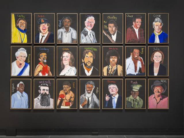 Collection of 21 portraits painted by Indigenous artist, Vincent Namatjira.