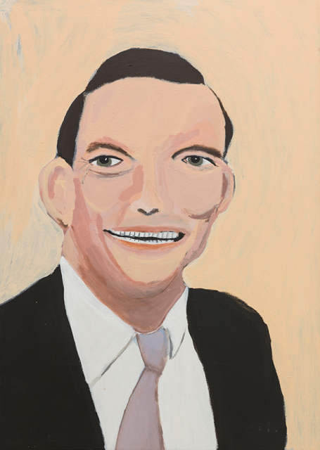 Portrait by Vincent Namatjira of former Prime Minister of Australia, Tony Abbott.