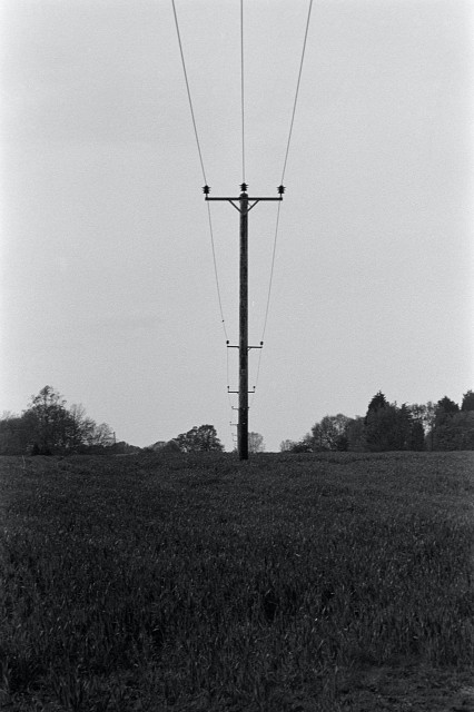 Power Lines almost running straight down the field