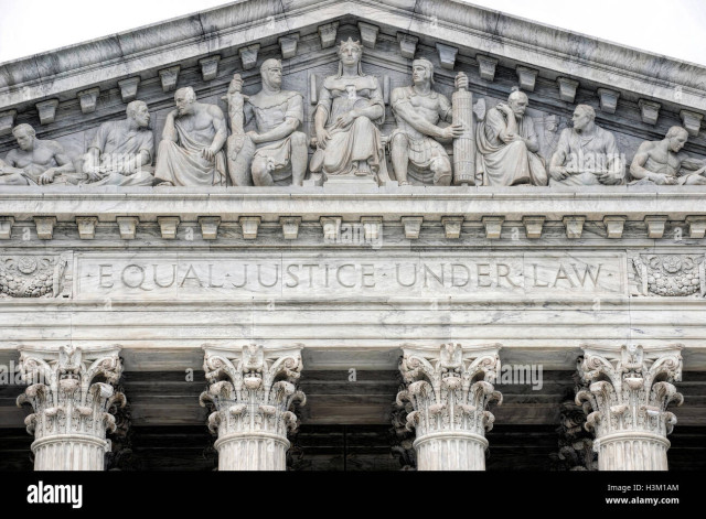 Facade of the neoclassical Supreme Court of the United States with the inscription: EQUAL JUSTICE UNDER LAW.

Source:
https://www.alamy.com/stock-photo-supreme-court-building-in-washington-dc-equal-justice-under-law-122756668.html