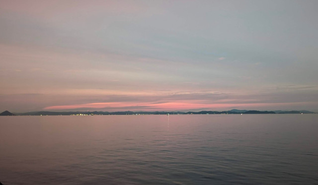 The Seto Inland Sea at dusk.