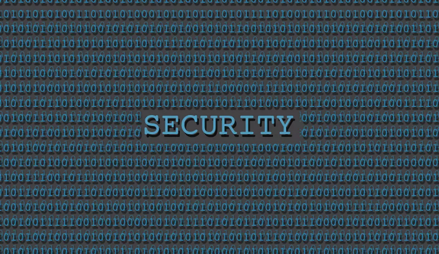 A background of 0s and 1s with the word "security" in the center.