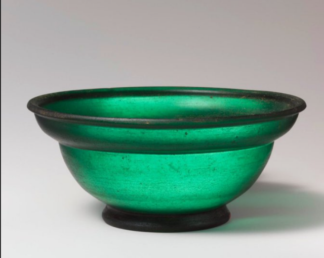 A stunning 2,000 year-old Roman emerald green glass bowl