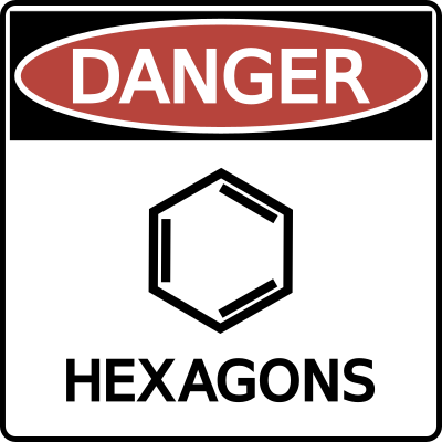 Danger: organic hexagons (benzene rings)
