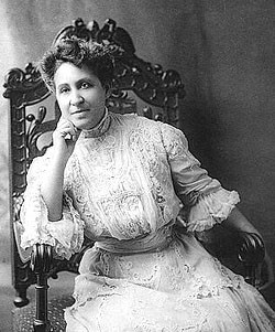 Mary Terrell as a young woman. She is African-American dressed in a fine lace gown.
