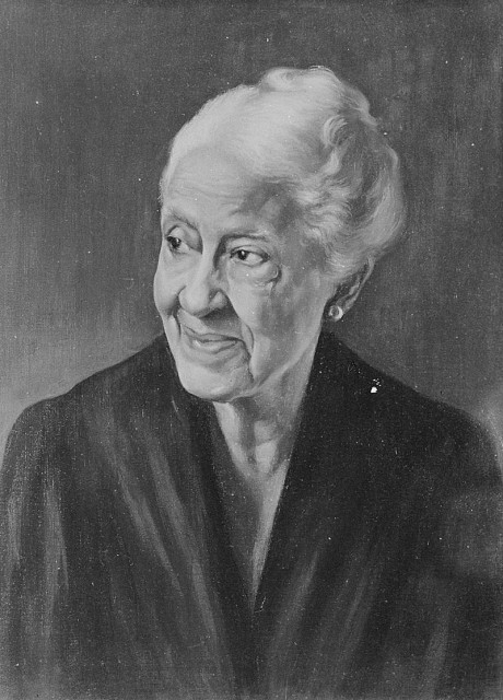 
A painting of Mary Terrell as an older woman. She is an African-American woman with white hair.