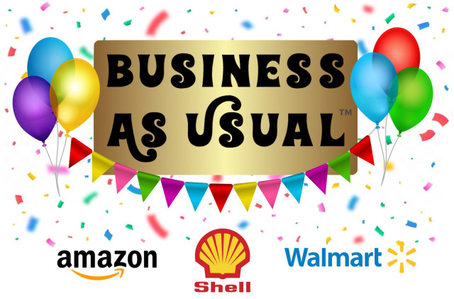 Mock promotional poster for a faux TV show called "Business As Usual" as described in post.