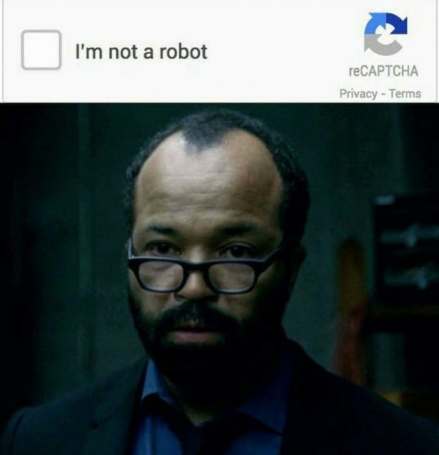 Bernard from WestWorld needs to solve a captcha.

oh, ooh