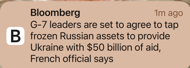 G7 leaders are set to tap frozen Russian assets to provide Ukraine with $50 billion of aid.