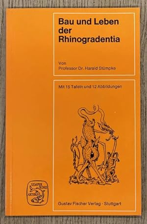 An orange book

"Bau und Leben der Rhinogradentia"

(Taxonomy and Life of Rhinogradentia)

by: Prof. Dr. Harald Stümpke

Below a drawing of a mouse like animal, walking on four noses. Besides it, a little one, also nose-walking holding "hands" with the larger one. 