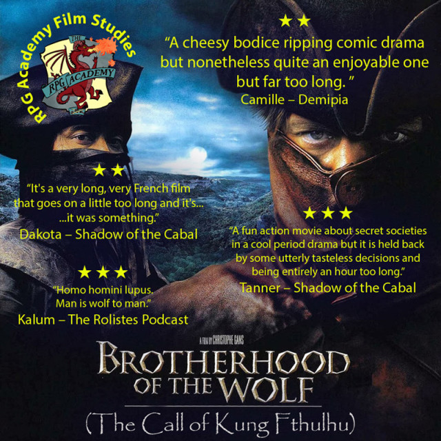 Cover of The RPG Academy Film Studies dedicated to Brotherhood of the Wolf 