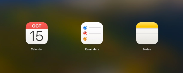 Apple calendar notes reminders icons