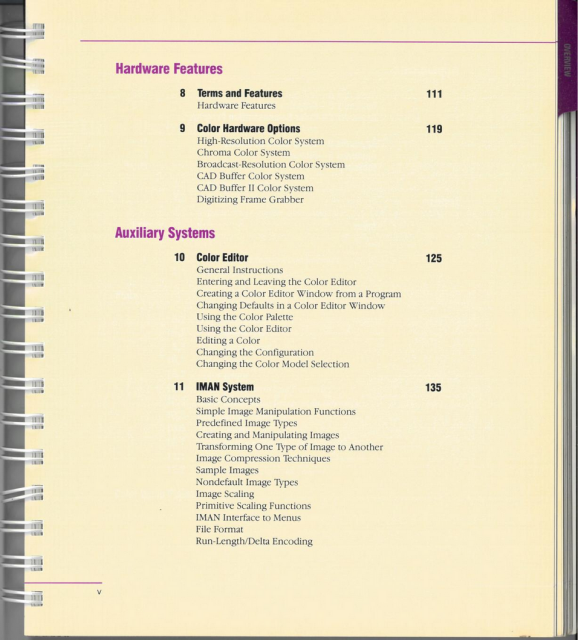 Table of Contents, page v