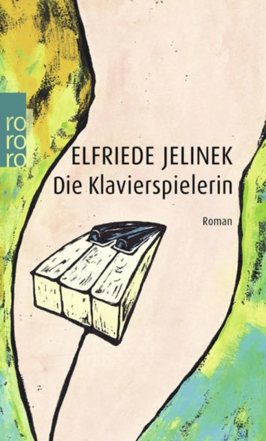 Book cover with a stylised painting of a woman's central body parts. In the pubic area, there are piano keys.