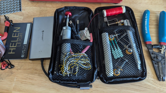 Soldering kit inc engineer desoldering pump, ts100 USB c soldering iron, flux, a knife, etc