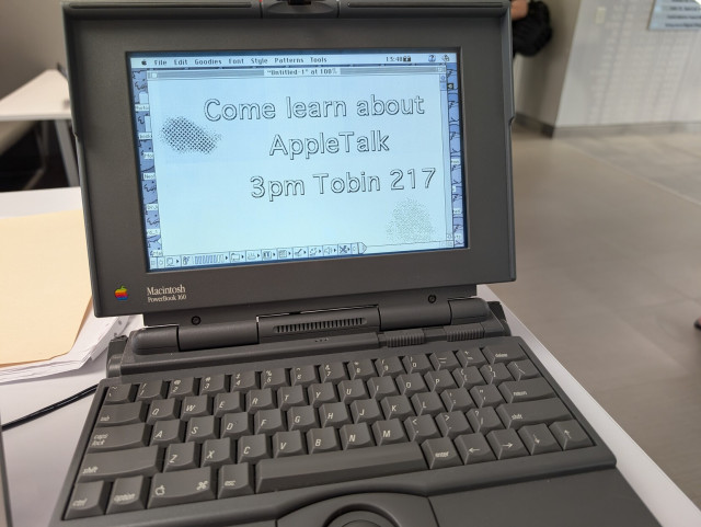 PowerBook says come learn about appletalk