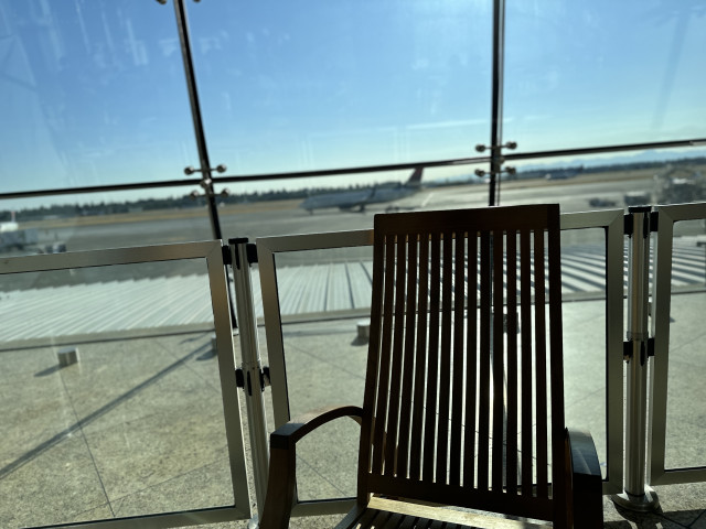 A chair and a plane.