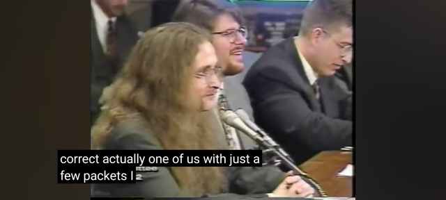 l0pht Senate Hearing May 19th, 1998

Mudge: "Correct, actually one of us with just a few packets."